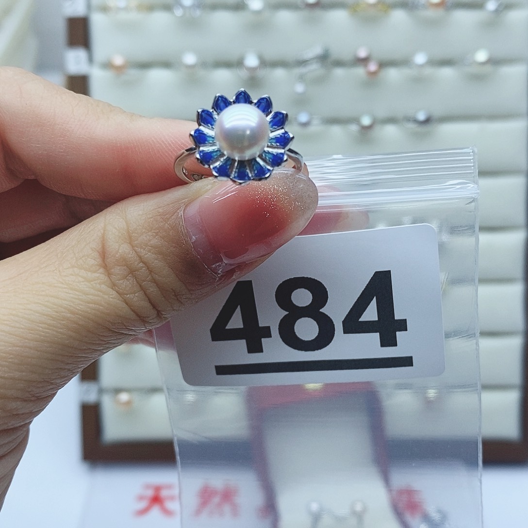 淡水珍珠戒指银S925镶嵌小*哦484