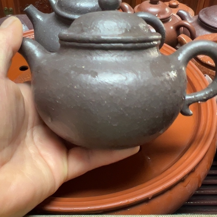 紫砂茶壶我***呀宜兴原矿大水潭天青