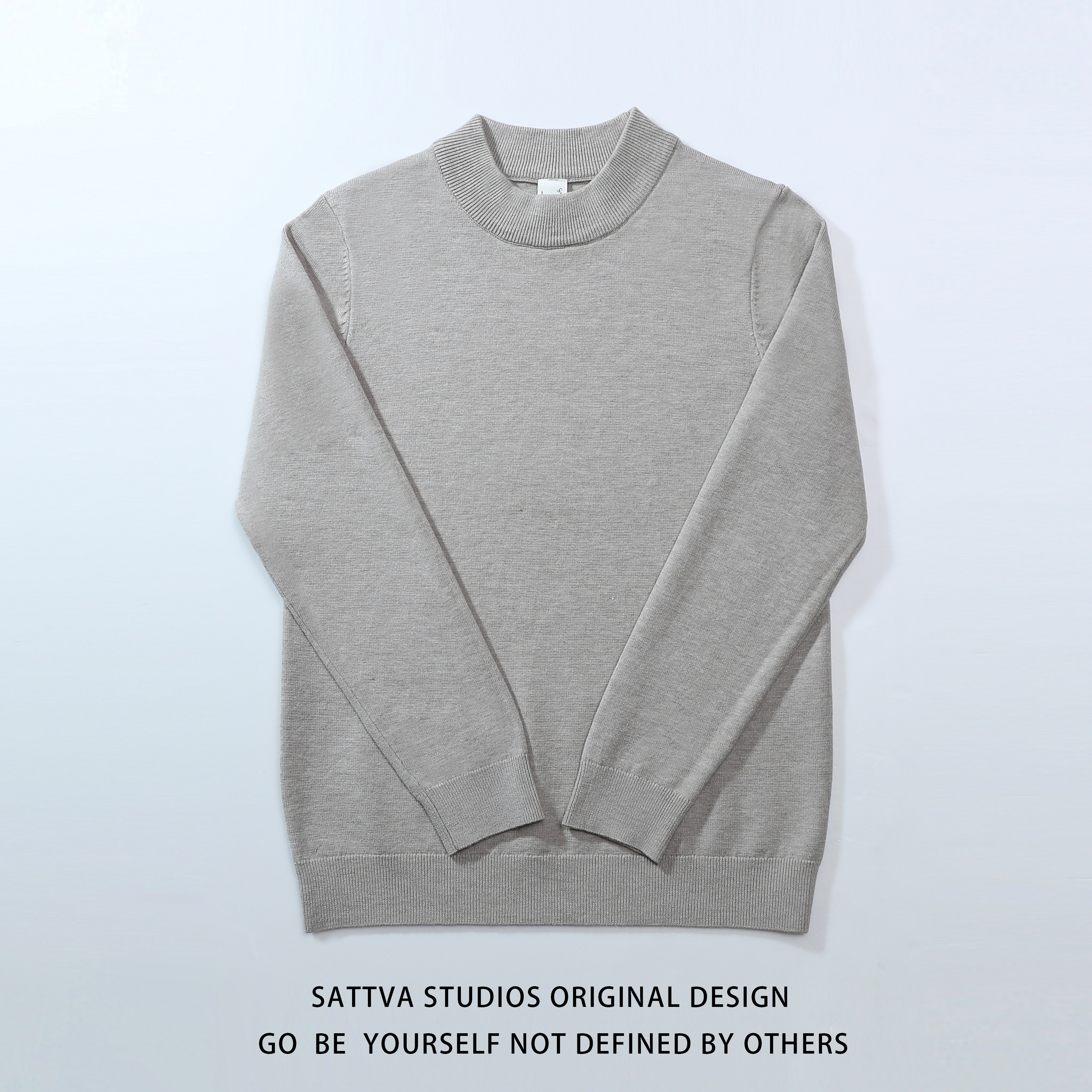 SATTVA 25/fw 秋冬纯色基础款绵羊毛混纺保暖毛衣极简男士毛衣