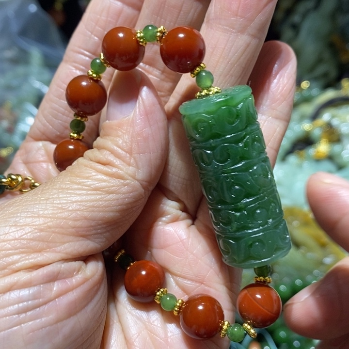 和田玉（碧玉）项链未镶嵌