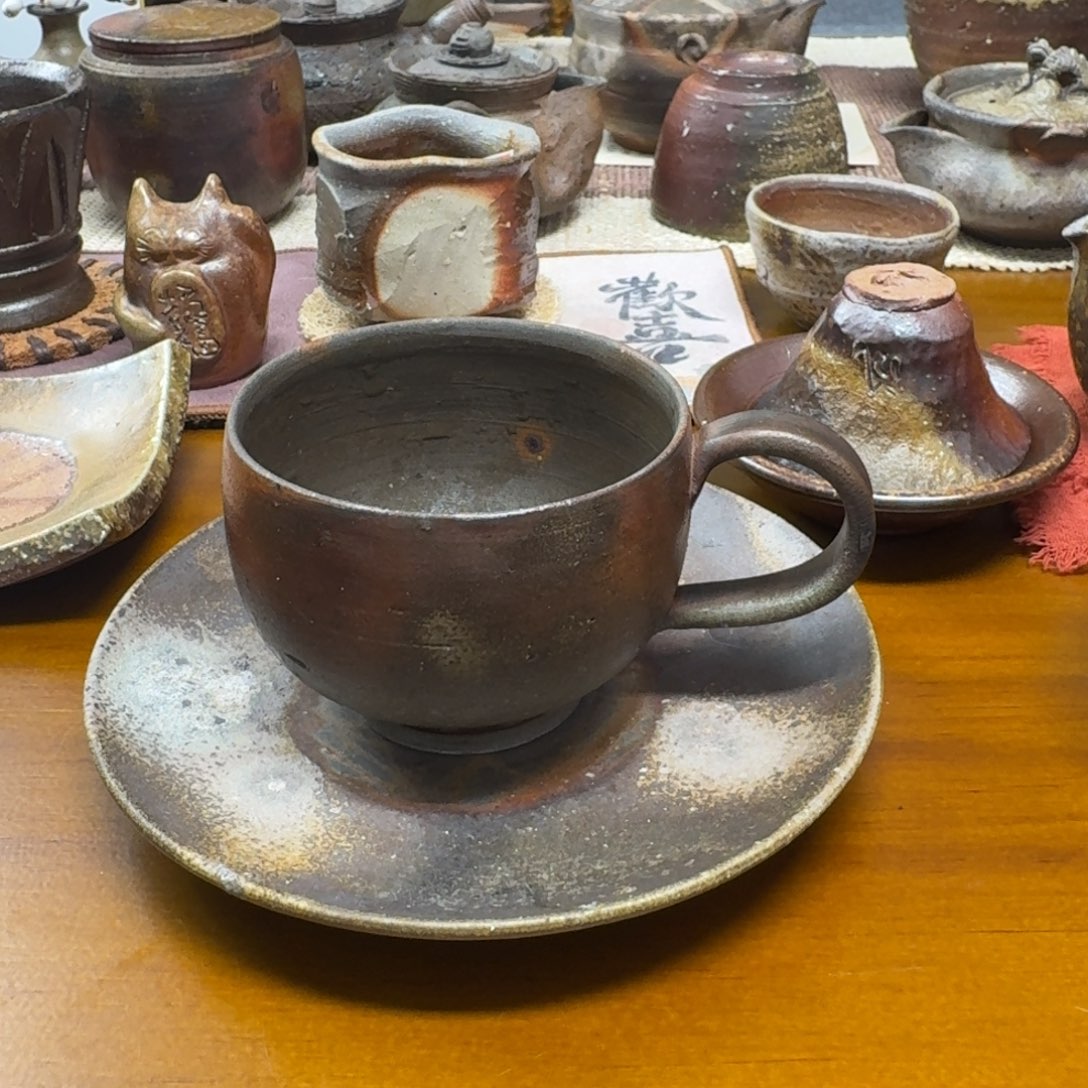备前烧 铃木美基 咖啡套一口价