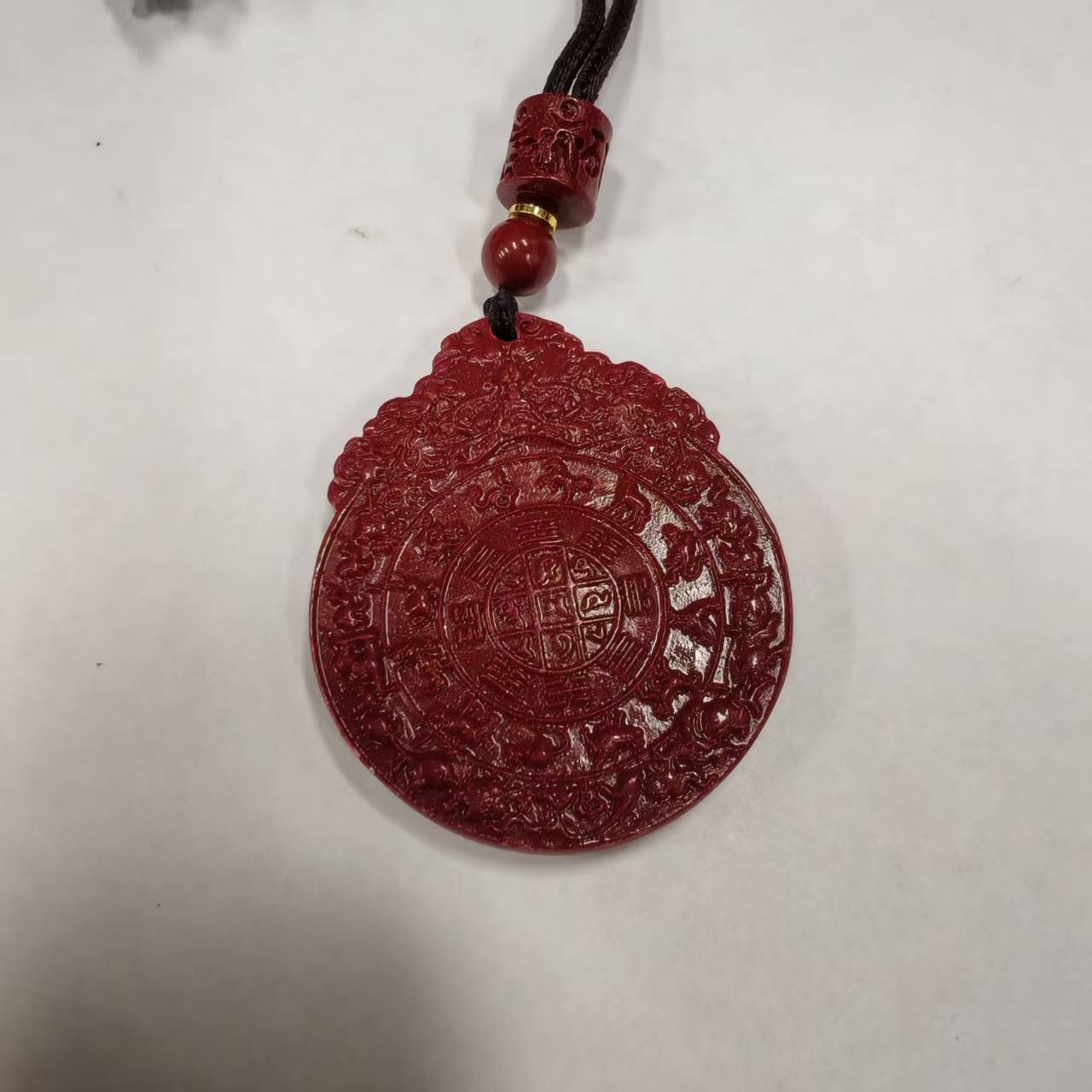 含辰砂工艺品NX106-经典紫色九宫八卦吊坠