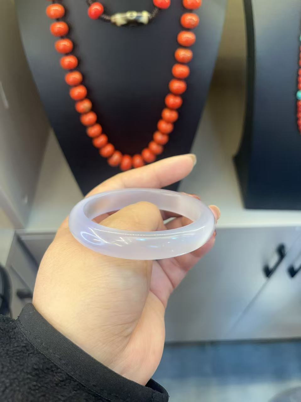 铜合金手链 冰透白月光猫眼淡水紫色女款粉紫首饰时尚白色妈妈