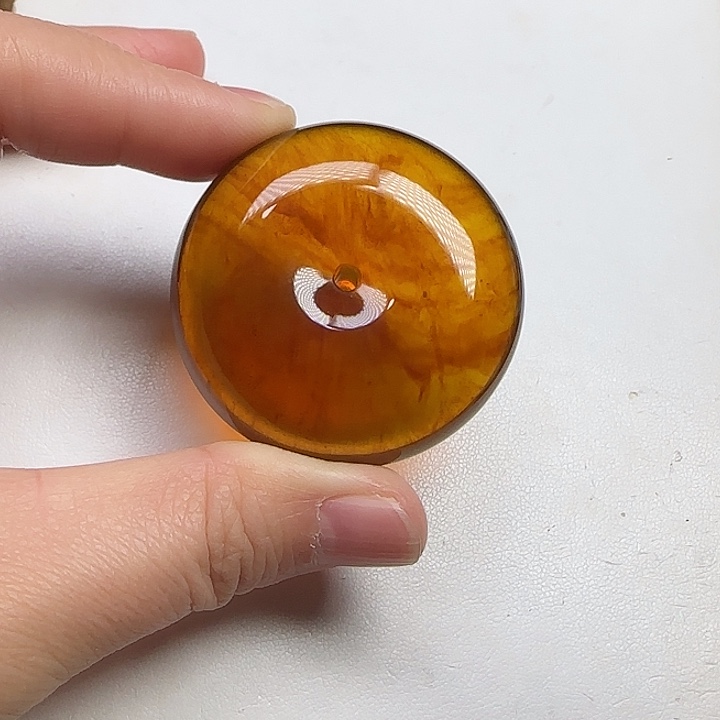 琥珀颈饰未镶嵌天然缅甸琥珀平安扣吊坠29克