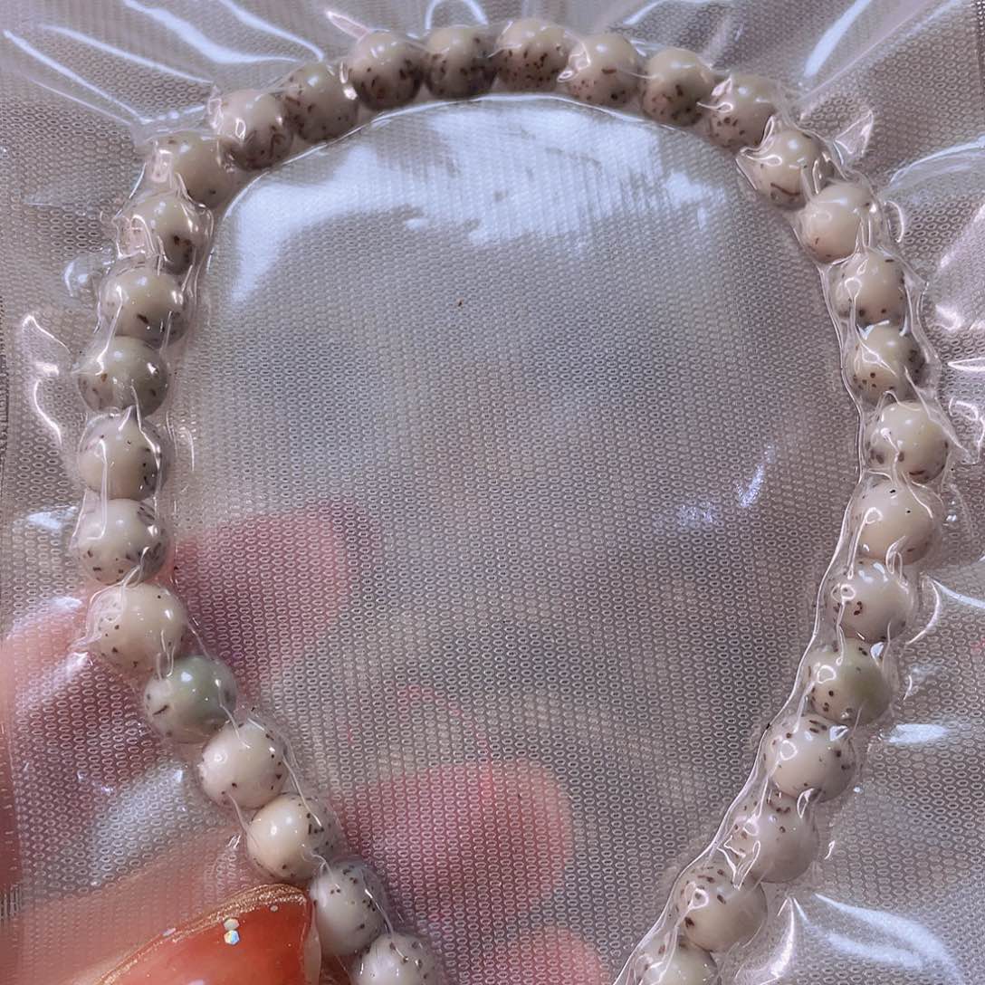 星月菩提手串石玉料骨瓷白手持7mm