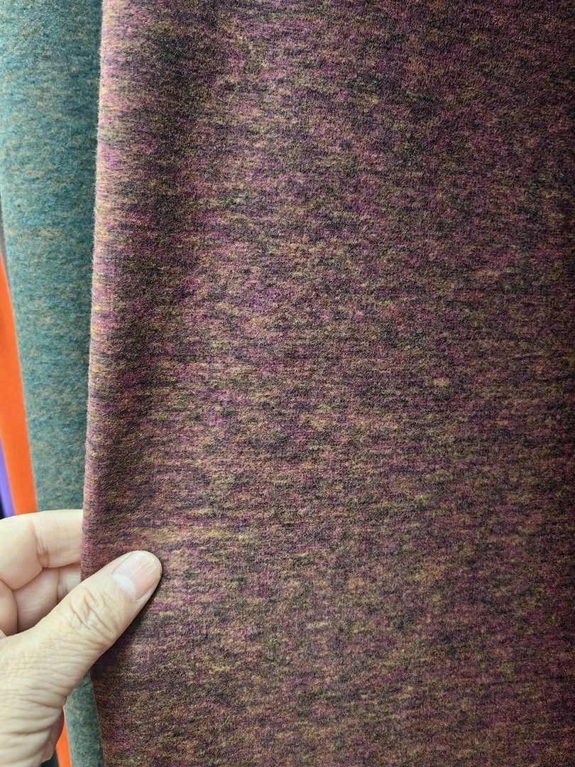 铁锈红 真丝炫彩羊绒布料