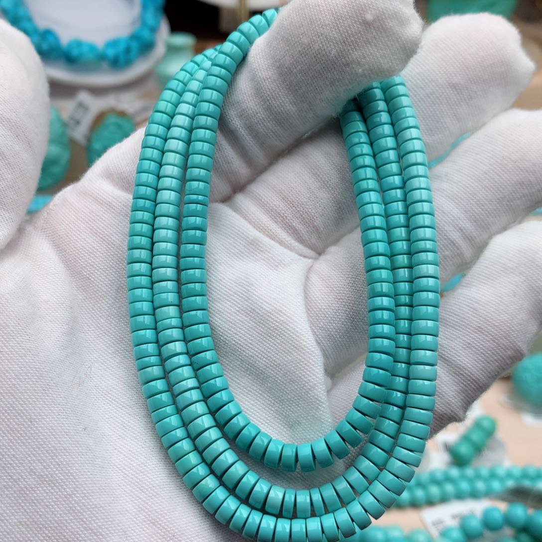 绿松石珠宝奇石未镶嵌4.5mm