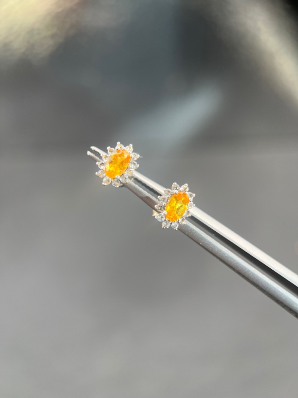 耳钉｜芬达石·橙黄