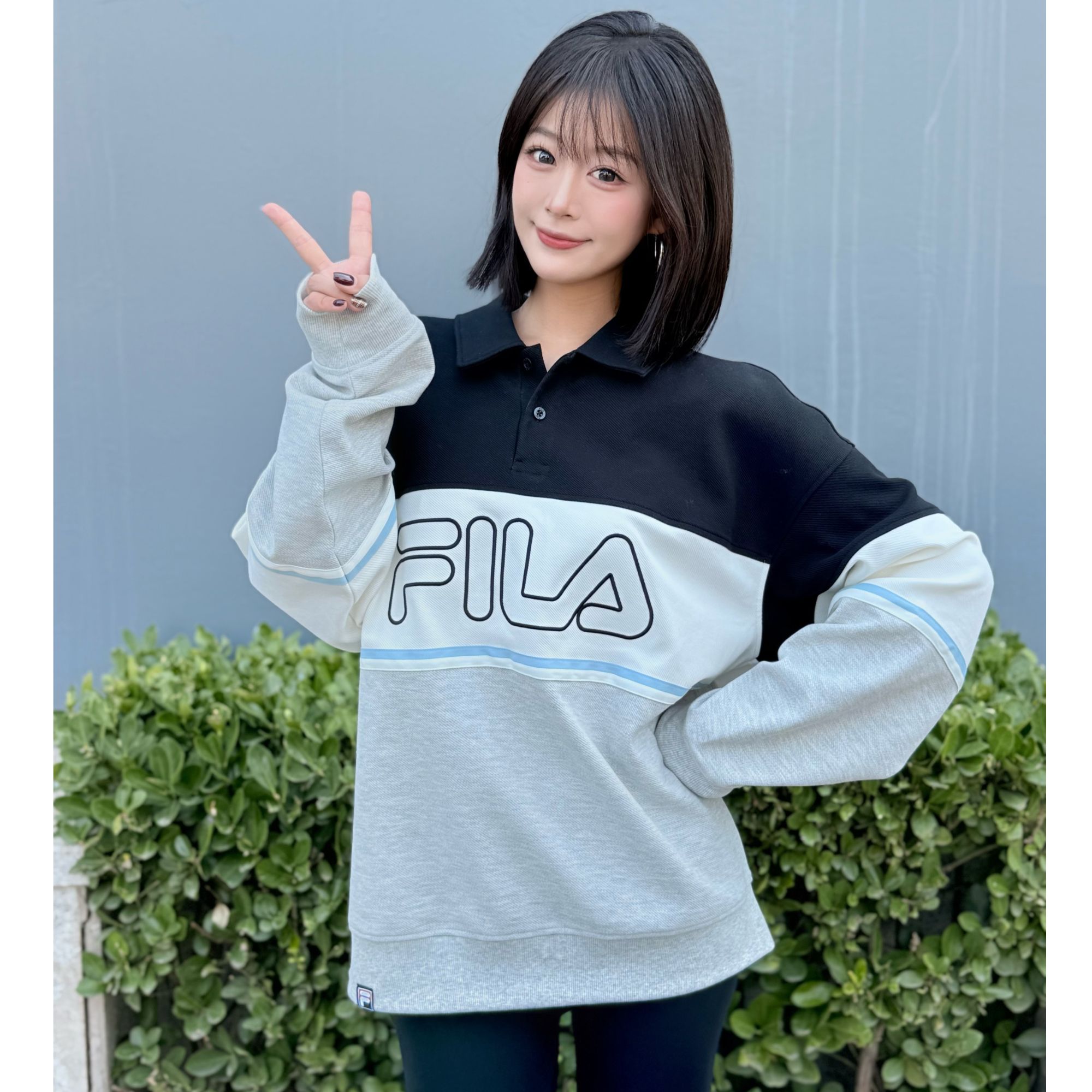 【意式经典】Fila斐乐简约春季情侣百搭针织长袖polo衫保暖运动卫衣