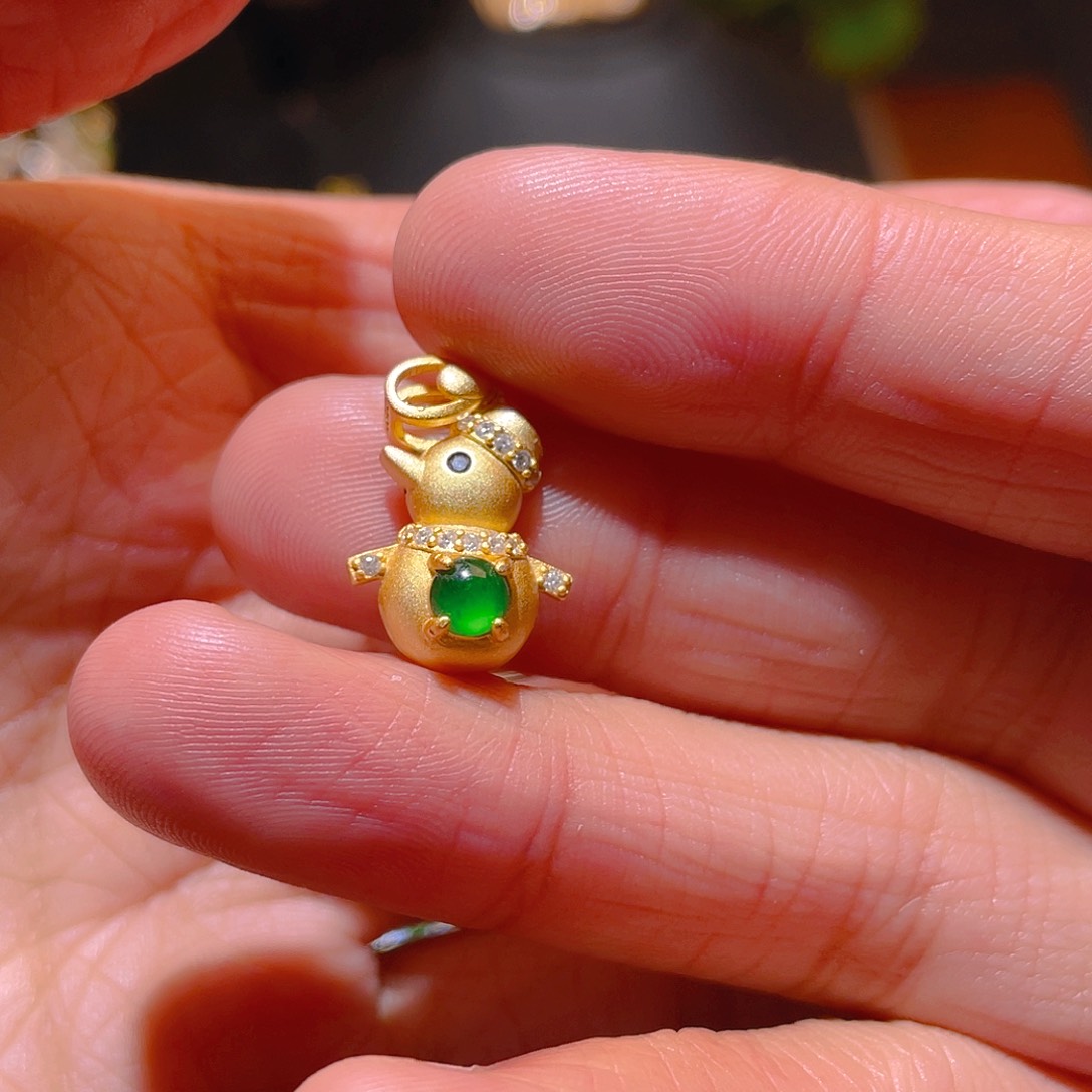 翡翠吊坠(不含链)银S925镶嵌