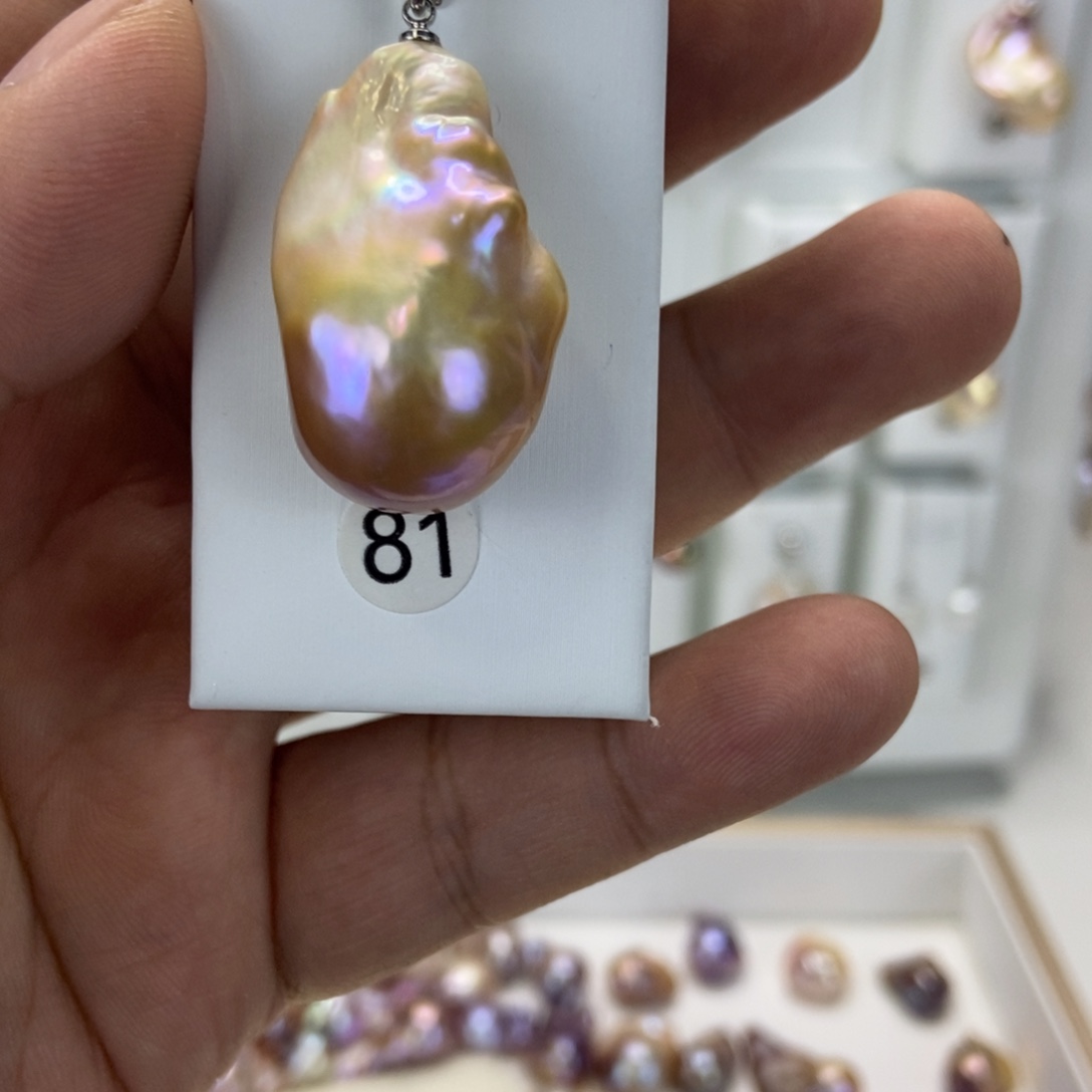 合金吊坠(不含链)淡水珍珠
