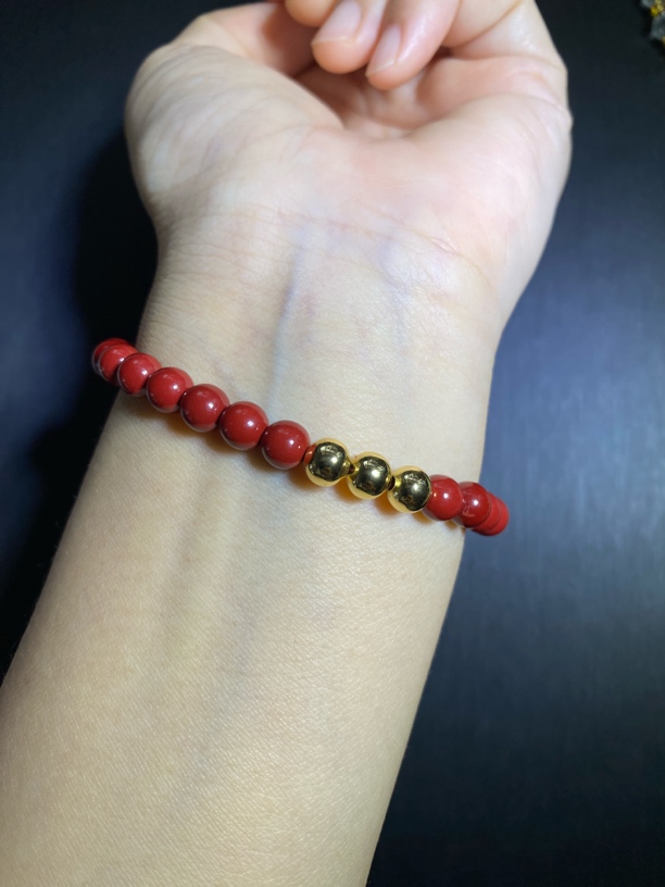 黄铜树脂手链 含辰砂朱砂紫金砂隔珠款女款转运招财