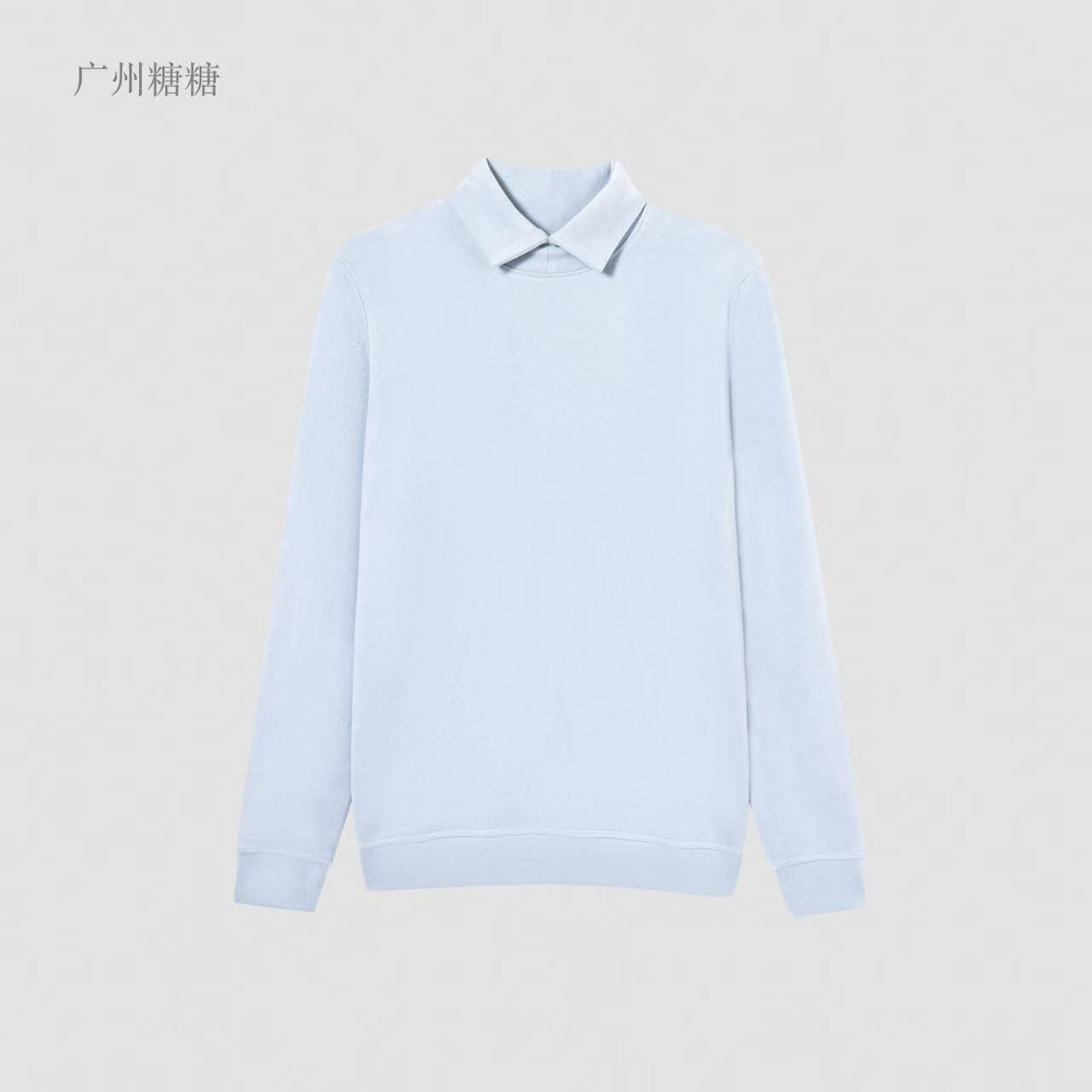 FL秋季300g双面莱赛尔天丝奥绒百搭简约经典翻领长袖打底【6818】TT