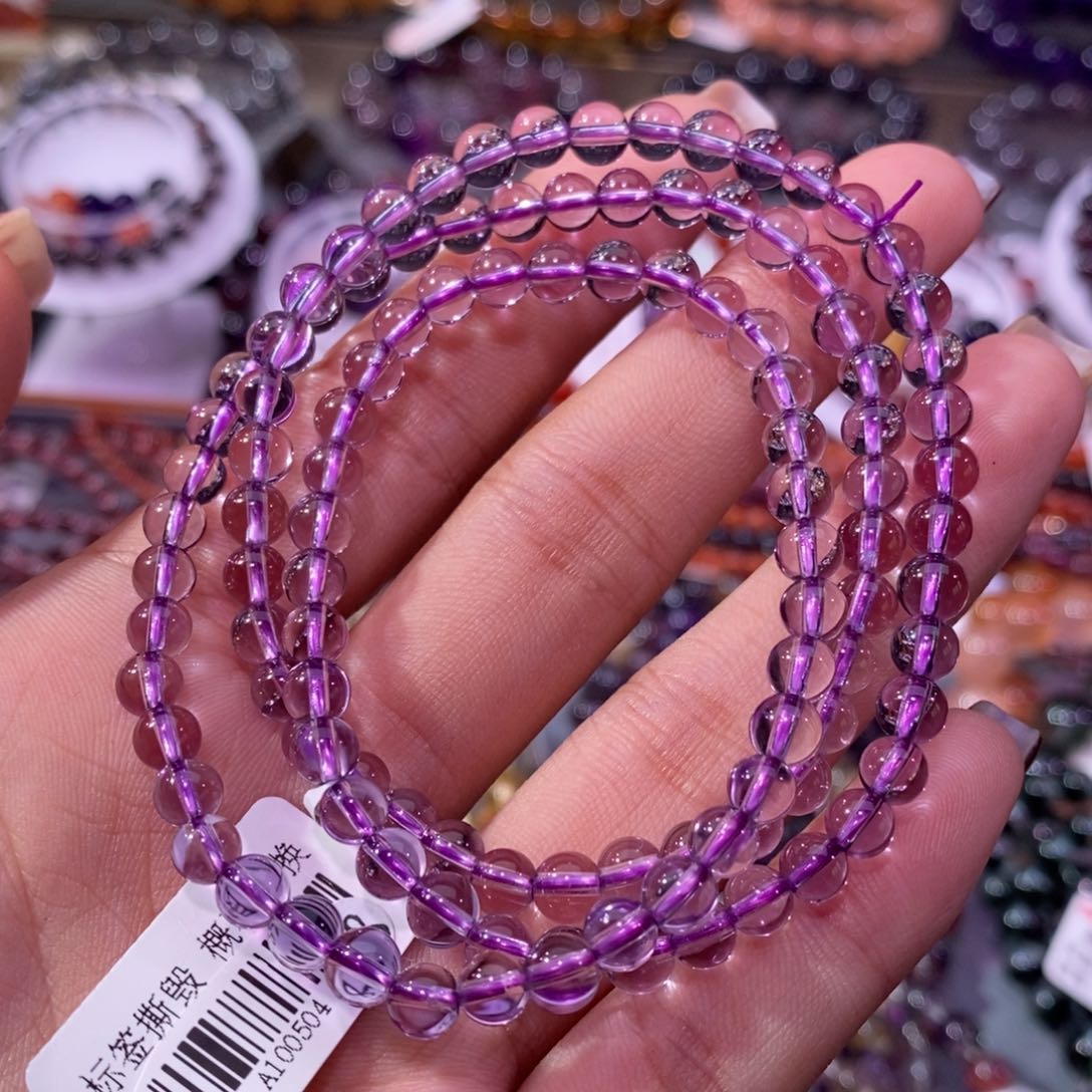水晶手链未镶嵌紫水晶多圈5+