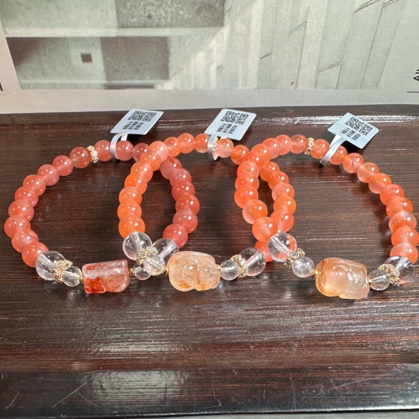 【晶雅颂】天然原创南红单圈手链 约7mm 多样性发一件  2617BB