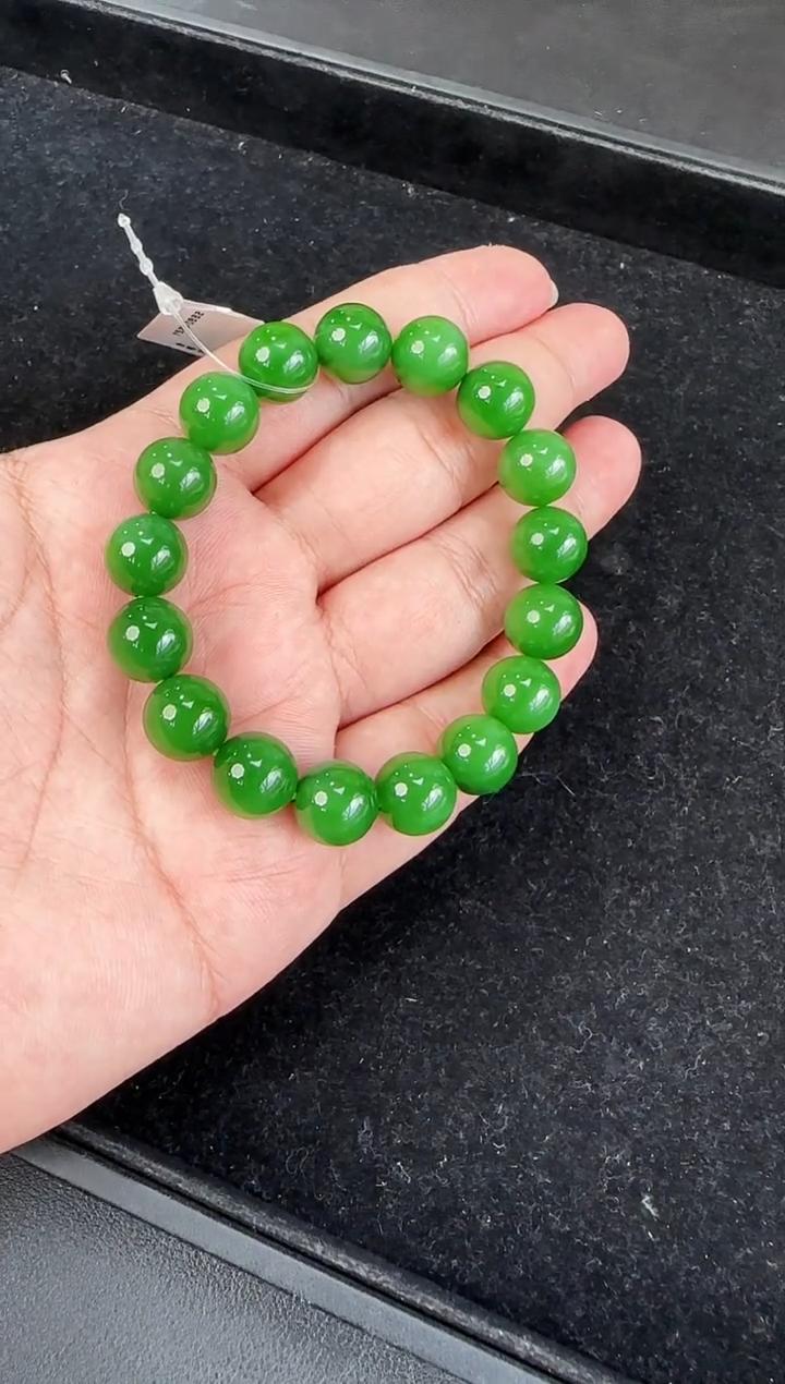 【元举甄选】和田玉碧玉粉绿手串约12mm（多样性发一）