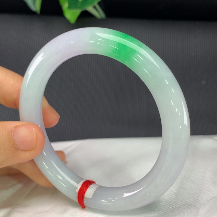 翡翠未镶嵌手镯圆条56-57