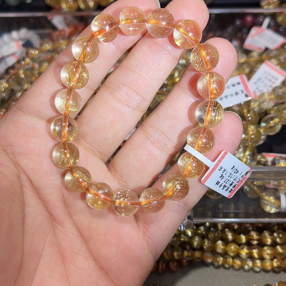 水晶手链未镶嵌金发晶手串