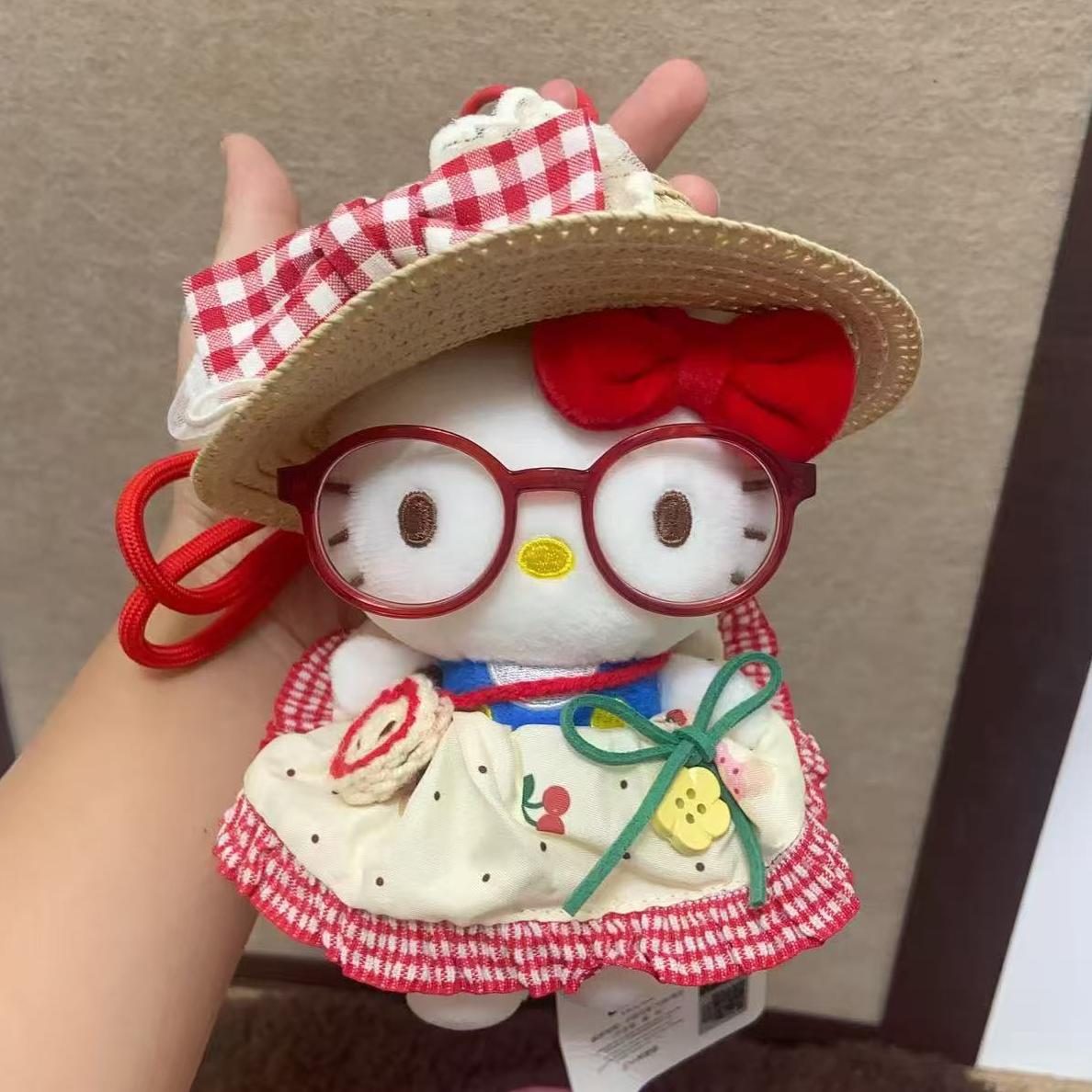 正版三丽鸥hellokitty包包挂件蝶帽甜甜可爱毛绒包挂公仔挂饰礼物