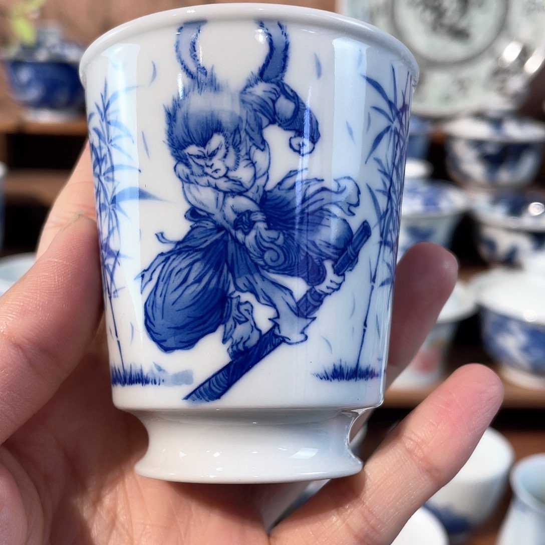 泥藝瓷梦十二生肖猴杯杯