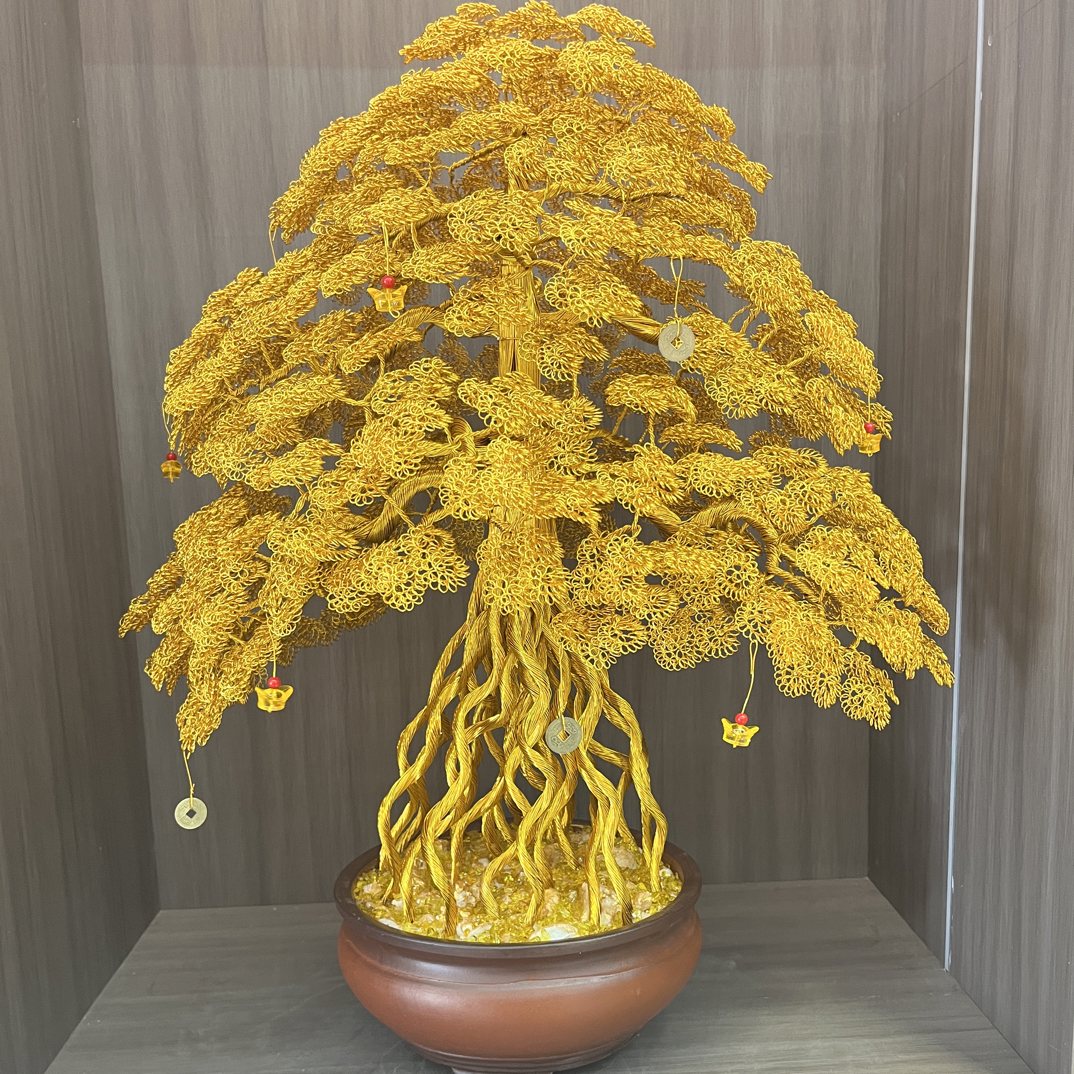福气满满招财树发财树加粗加密家居摆件摇钱树创意工艺品日常送礼