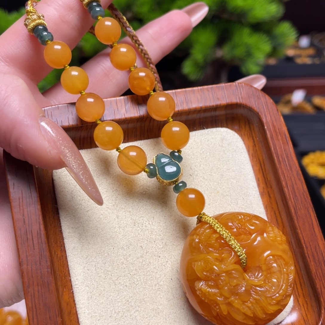 蜜蜡颈饰未镶嵌项链