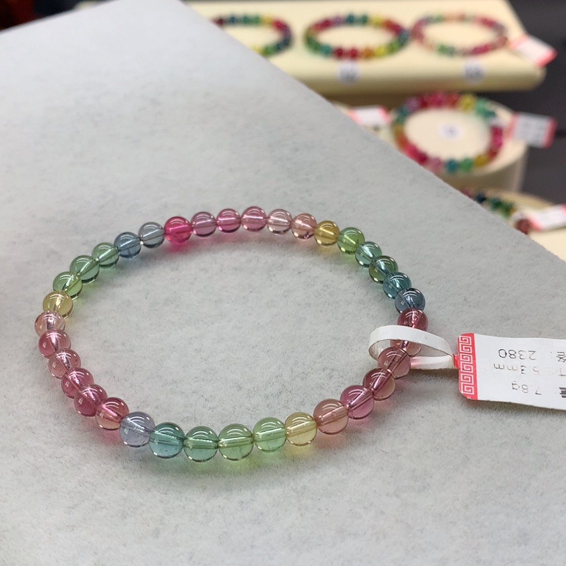 【闪购商品】未镶嵌手链碧玺荧光人鱼单圈5.3