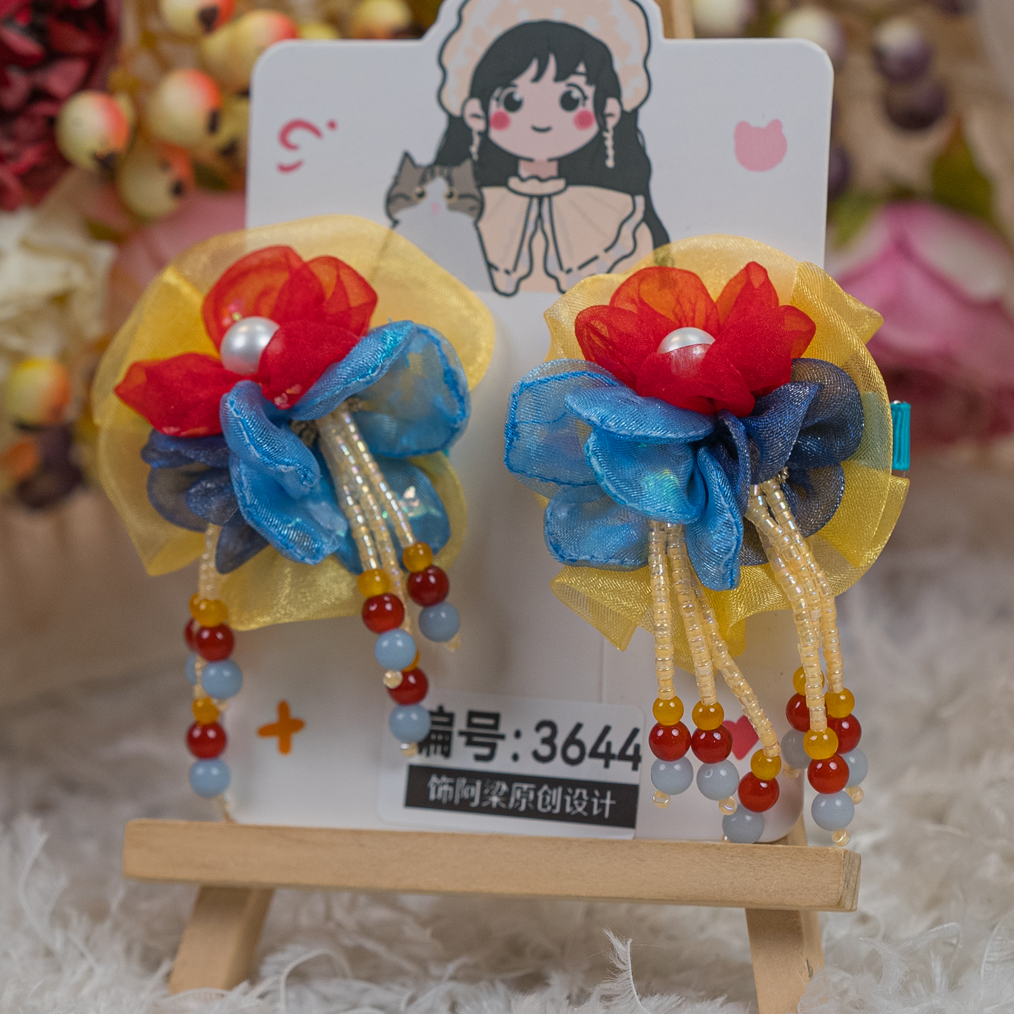 饰阿梁3644 白雪公主压夹头饰儿童女童发夹发饰可爱甜美艳阳花