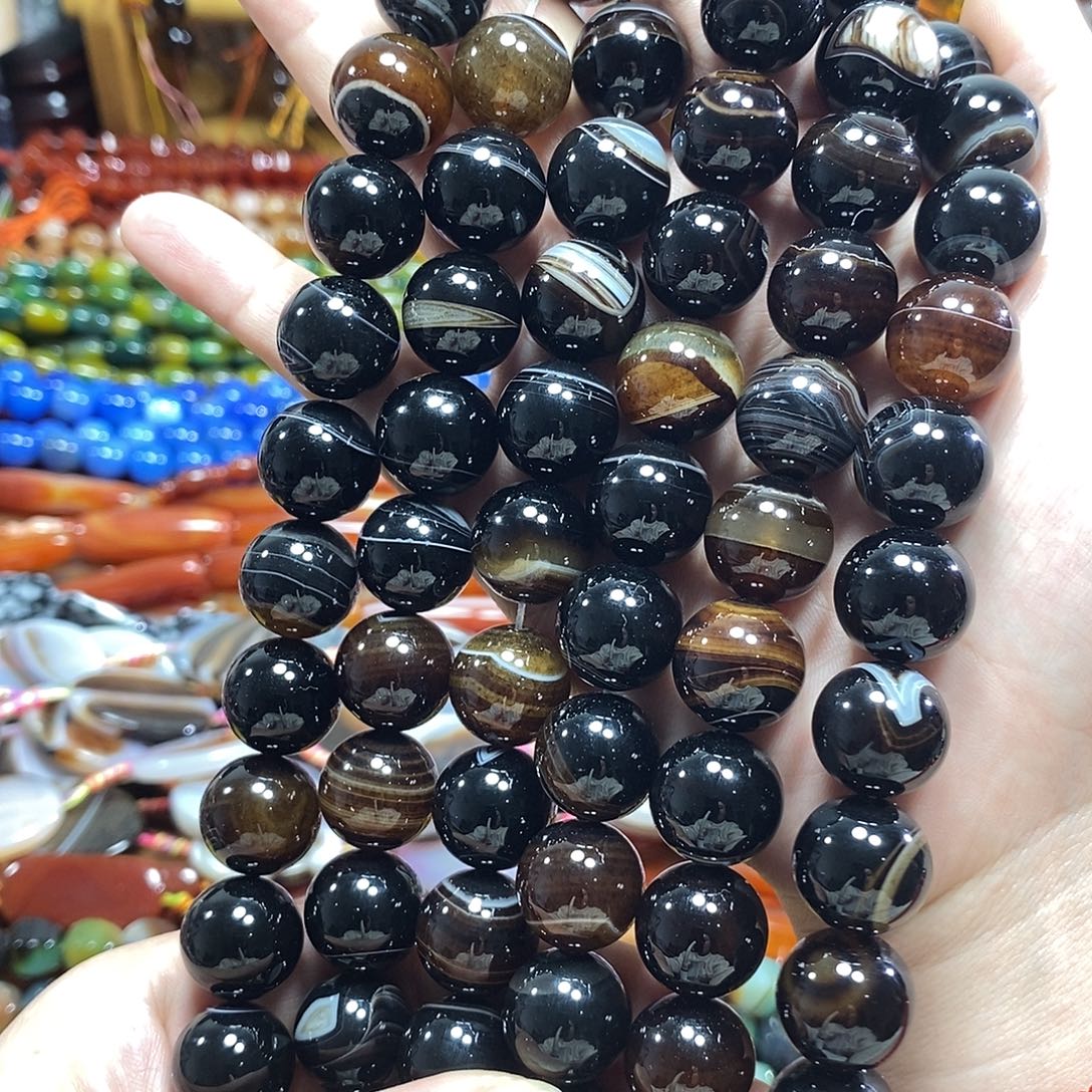 玛瑙/玉髓未镶嵌珠宝半成品玛瑙一条卡16m