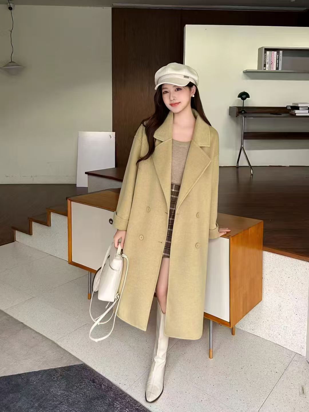 XYE-907秋冬季气质长款韩版羊毛大衣