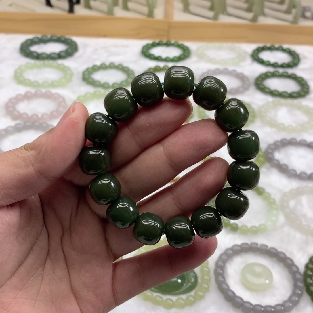 和田玉未镶嵌手串（青黄口14）