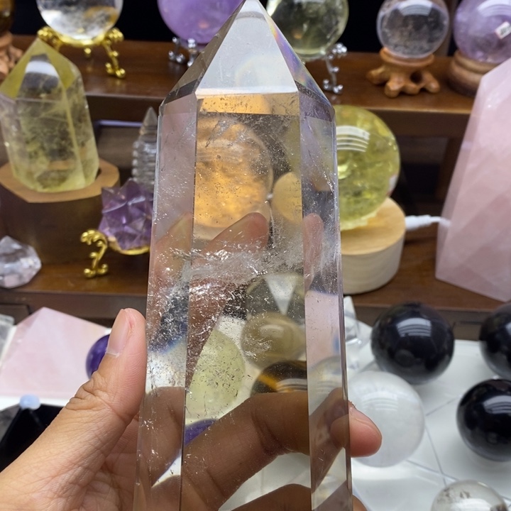 用***8摆件未镶嵌水晶天然白水晶柱