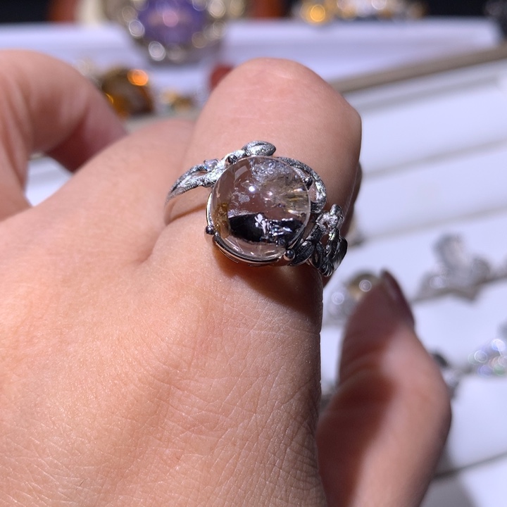 【闪购商品】水晶戒指银S925镶嵌微**甜戒指