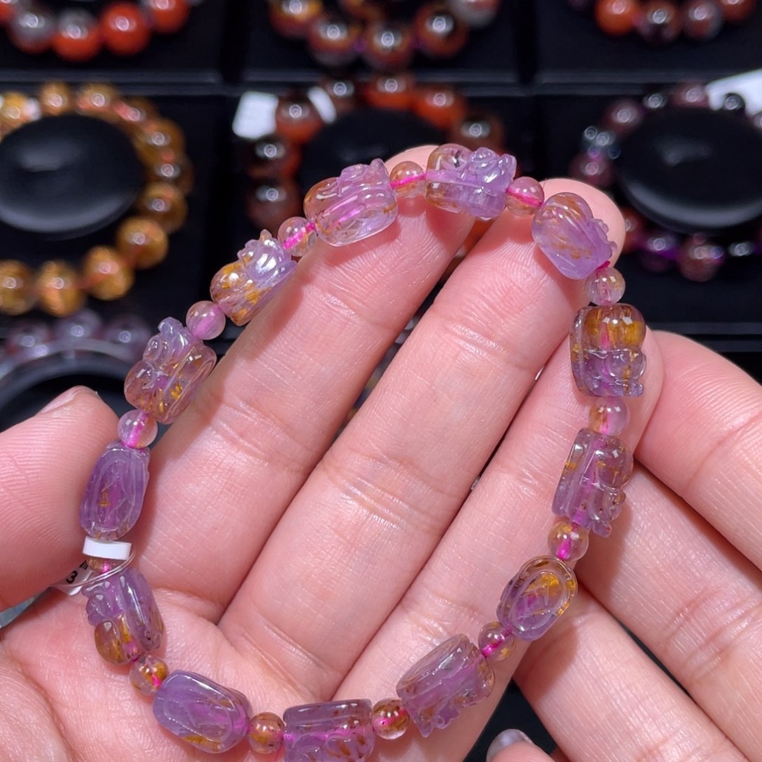 水晶极光貔貅手链未镶嵌小*子