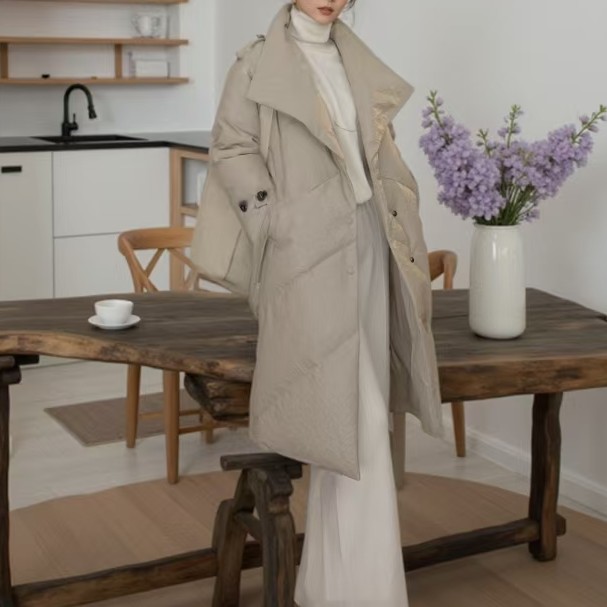 中长款时尚羊皮羽绒服干练简约气场拉满必入外套