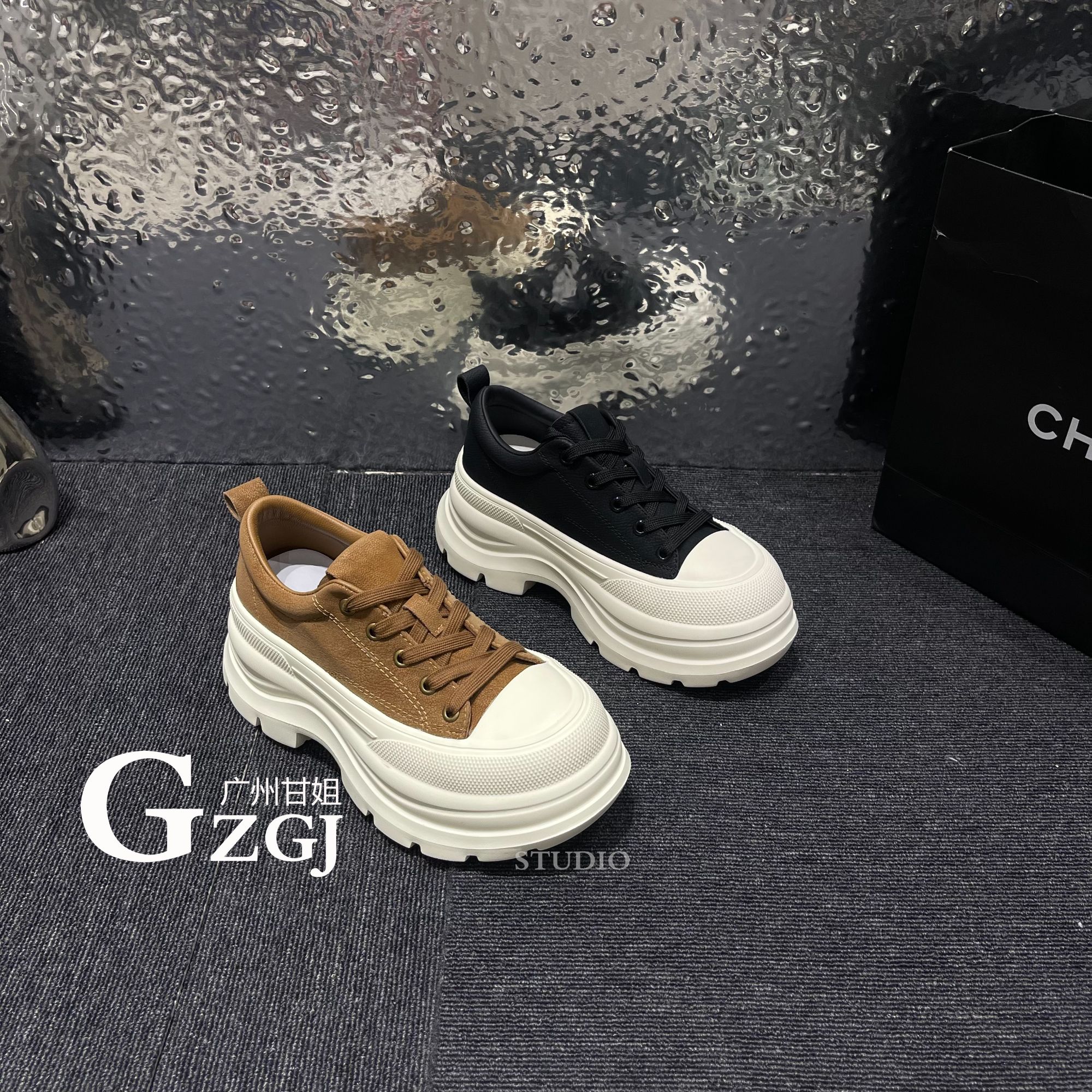 【大麦老爹】26加绒保暖真皮气质厚底增高时尚秀气休闲鞋302