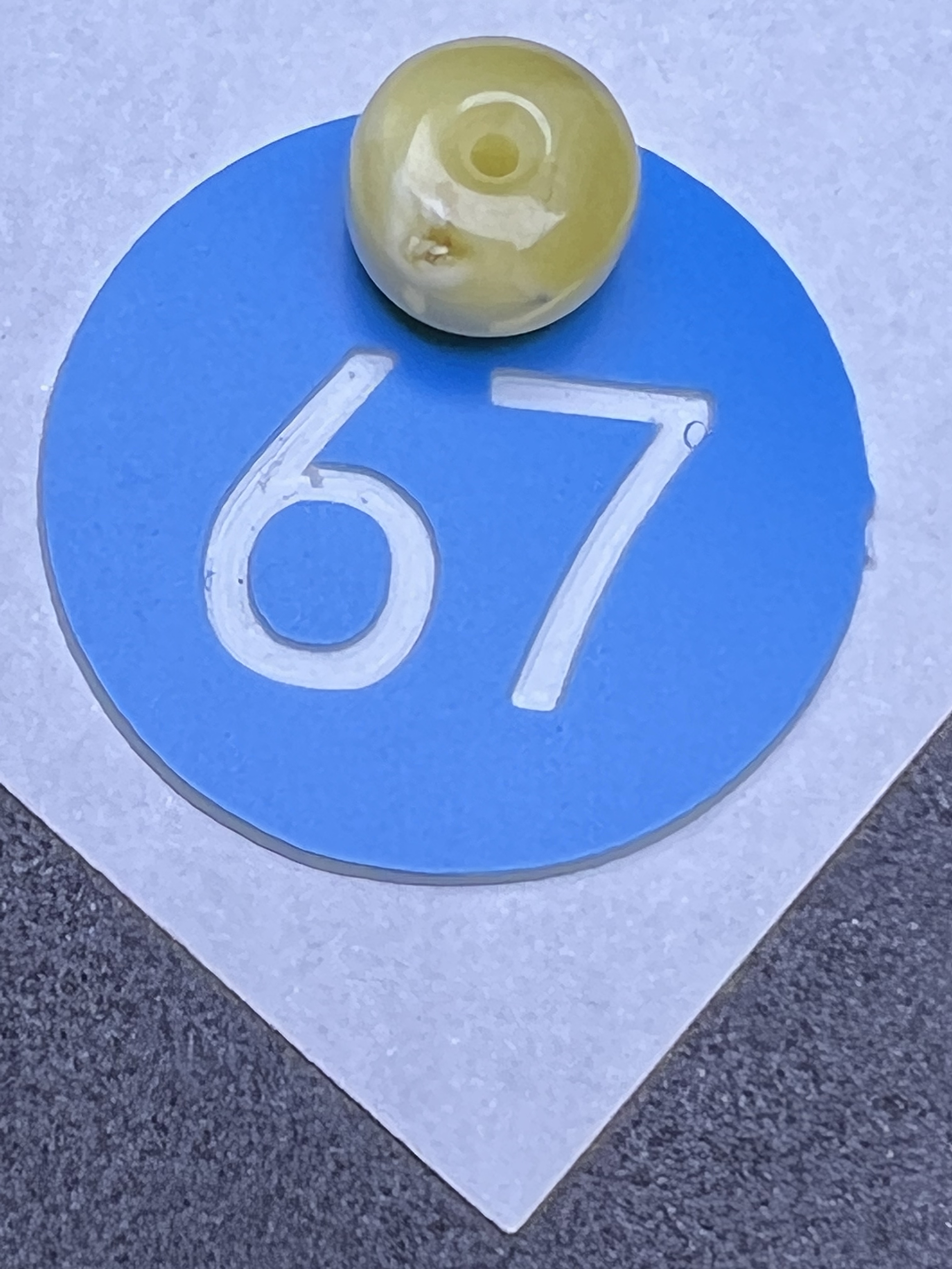 天然原矿蜜蜡金瓷白墩子 微瑕疵 尺寸12/8mm