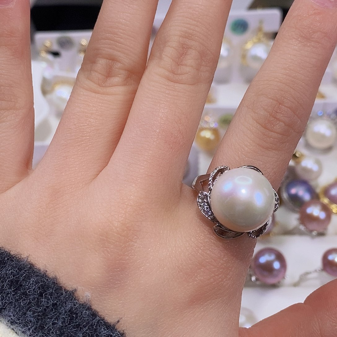 淡水珍珠戒指合金