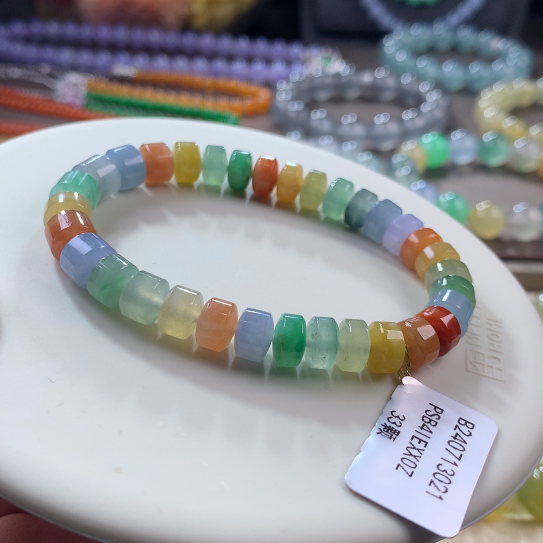 翡翠手链未镶嵌缅甸翡翠珠链