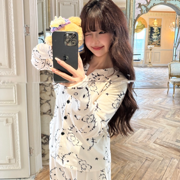 【素描KT】甜美舒适时尚双面海岛绒睡衣秋冬家居服套装DD