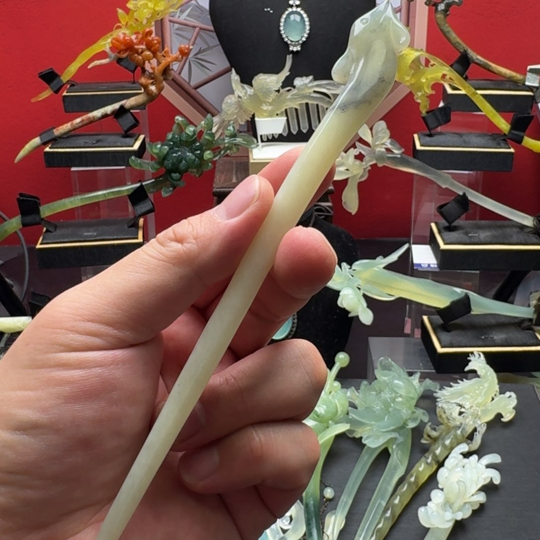 岫玉发饰未镶嵌岫玉发簪就是好看