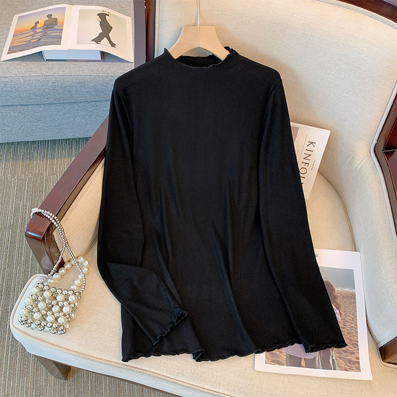 130-320斤大码女装高领基础款打底衫胖MM修身内搭长袖上衣2025春