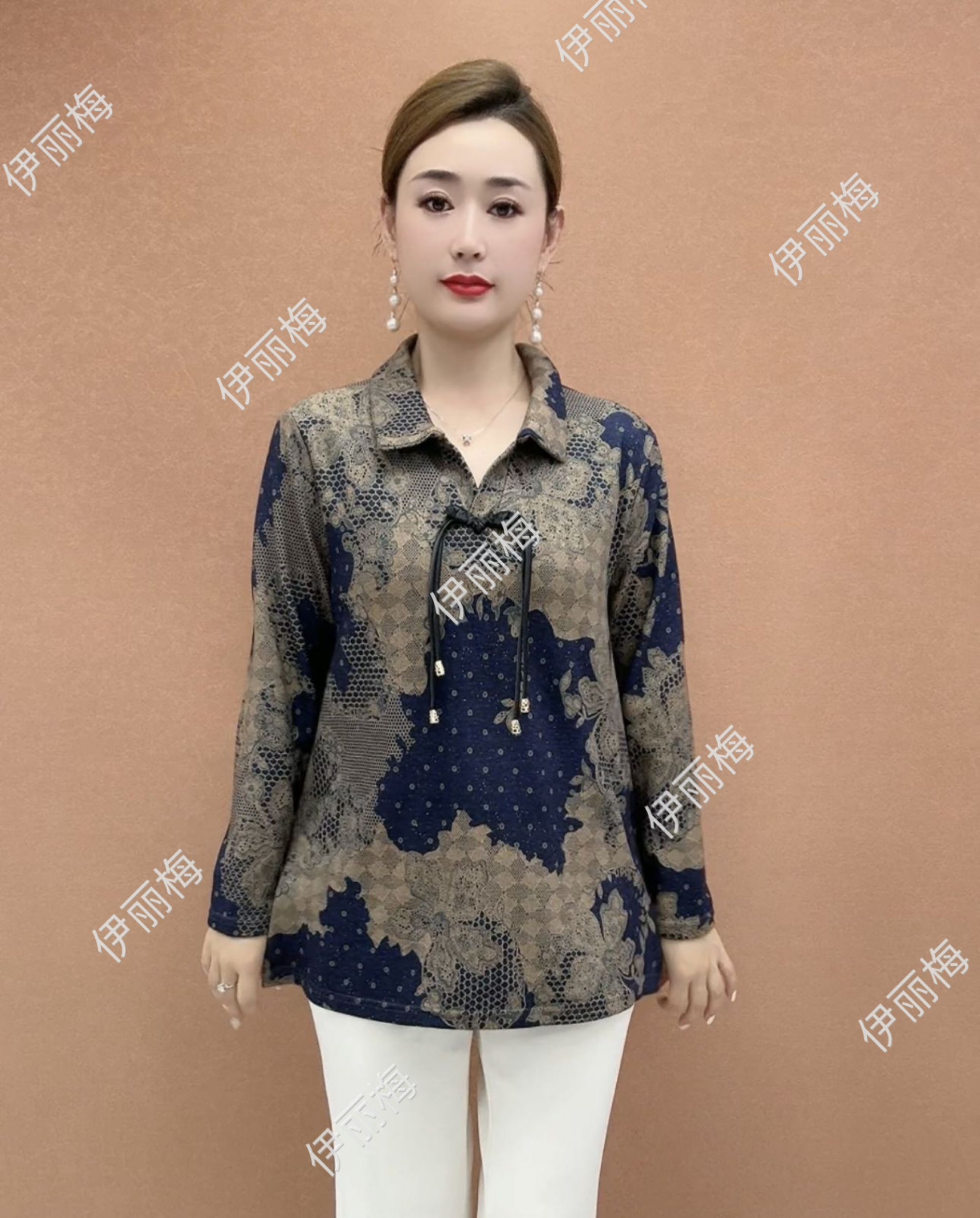 秋季新款洋气显瘦小衫时尚中老年女装百搭气质减龄洋气衫大码