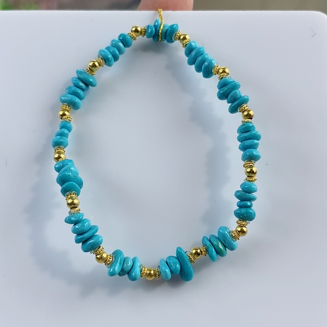 绿松石珠宝奇石18K金镶嵌