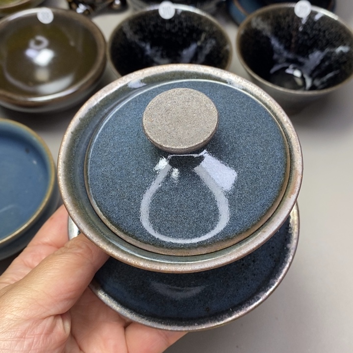 茶盏建窑建盏磨底柴烧三才