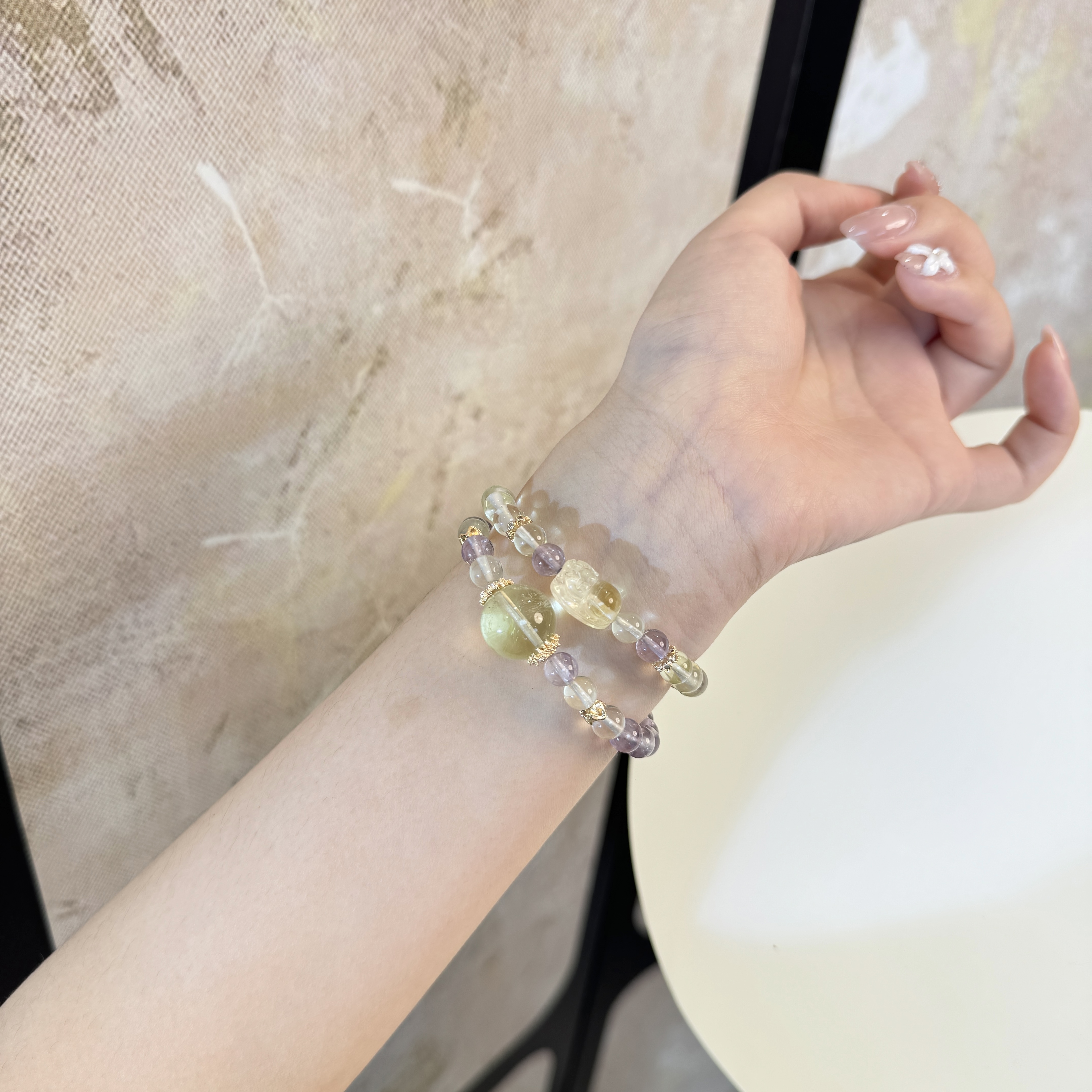 C源源手作*紫黄瑞兽招财手串FL-7