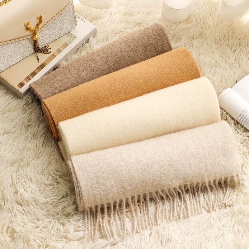 【615】2024新款高密度针织柔软保暖羊绒冬款奢品围巾上衣披肩