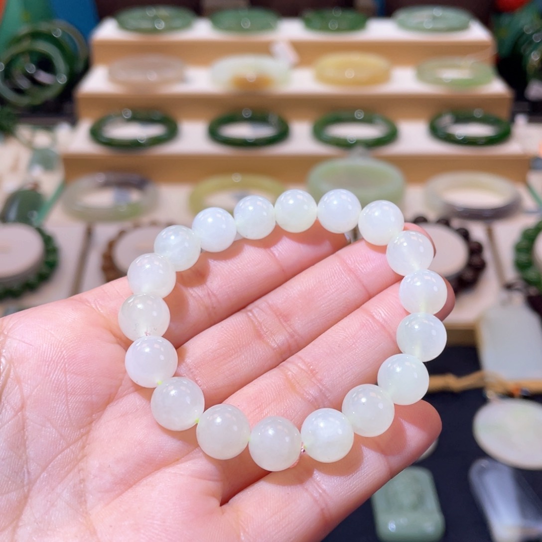 和田玉冰晴手串未镶嵌