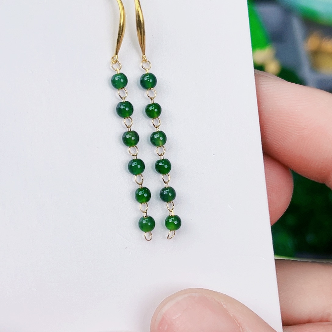 翡翠颈饰18K金镶嵌耳饰