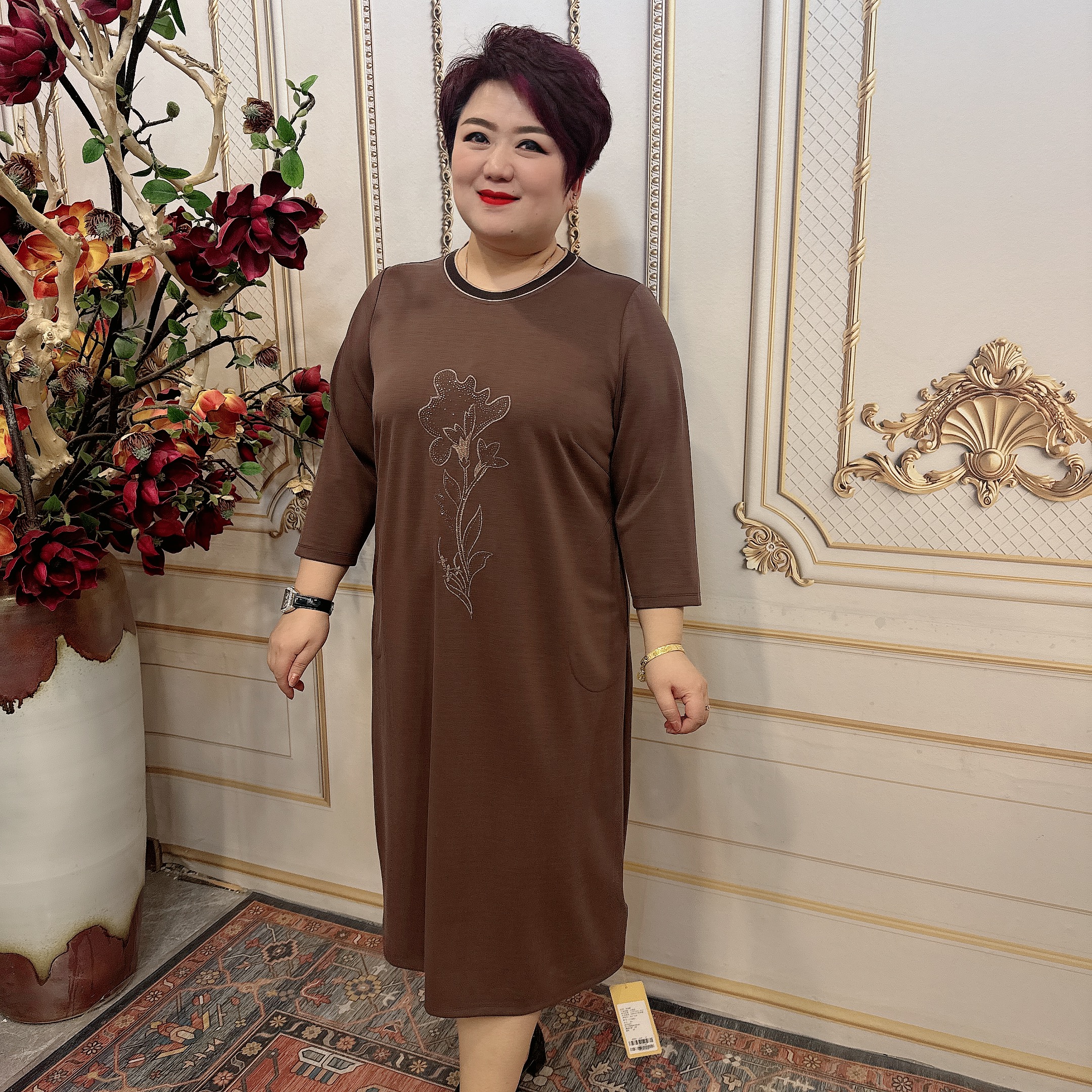 (裙长110)时尚百搭连衣裙662